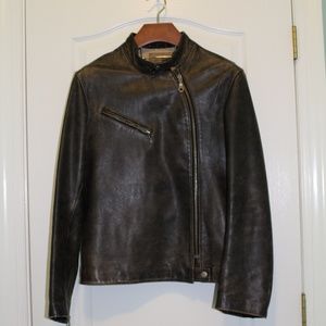 Guess Leather Jacket w/ Asymmetrical Zipper